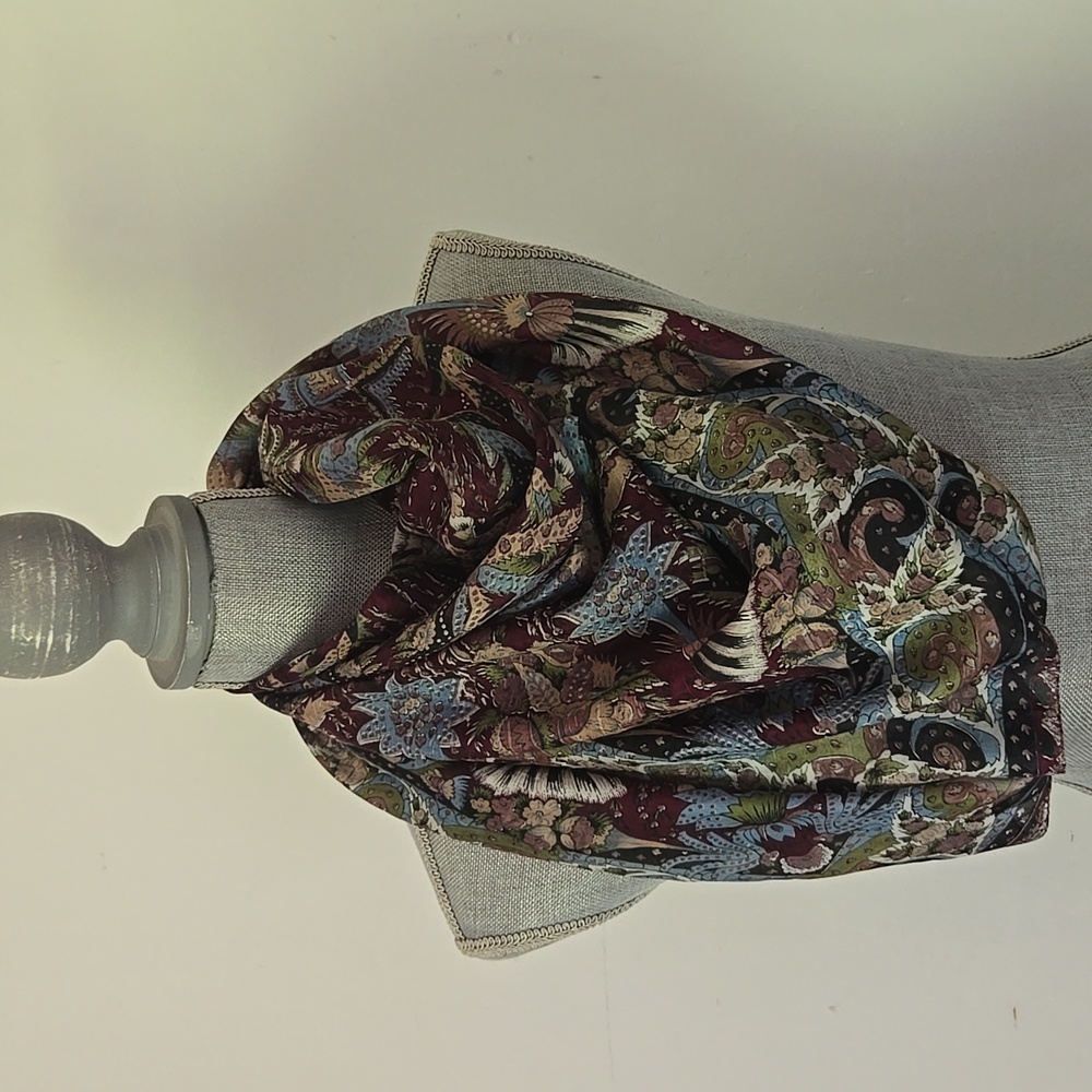 VINTAGE Oversized Indian Silk Shawl Scarf